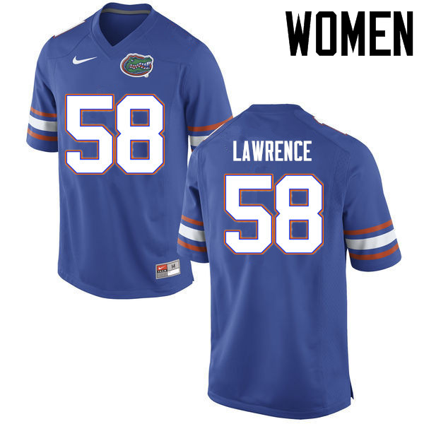 Women Florida Gators #58 Jahim Lawrence College Football Jerseys Sale-Blue